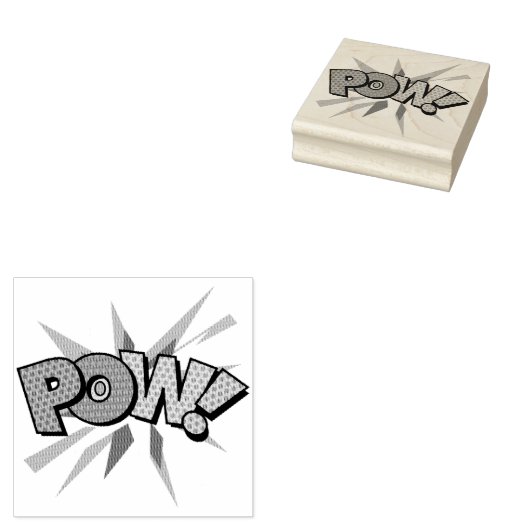 POW Fun Retro Comic Pop Kunst, Dichtung und Musik Gummistempel (Stempel)