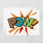 POW Fun Retro Comic Pop Kunst, Dichtung und Musik Postkarte (Vorne/Hinten)