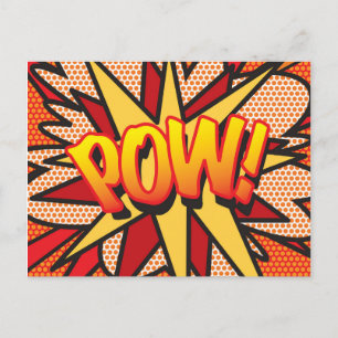 POW Fun Retro Comic Pop Kunst, Dichtung und Musik Postkarte