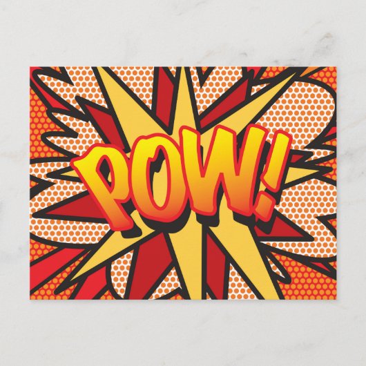 POW Fun Retro Comic Pop Kunst, Dichtung und Musik Postkarte (Vorderseite)