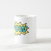 "POW" Gelbe und hellblaue Comic-Sprechblase Kaffeetasse (Mittel)