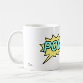 "POW" Gelbe und hellblaue Comic-Sprechblase Kaffeetasse (Links)