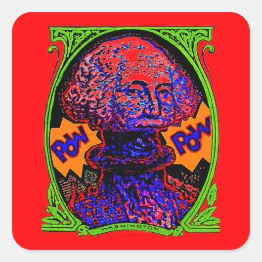 POW! Geld bläst auf Quadratischer Aufkleber (Vorderseite)