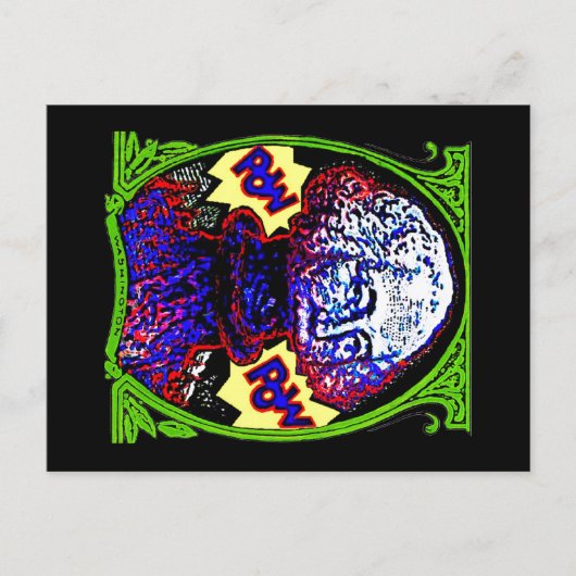 POW! Geld bläst POSTCARD auf Postkarte (Vorderseite)