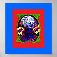 POW! Geld bläst POSTER schwarz-blau