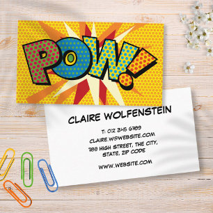 POW Lustige Retro-Comic-Book Visitenkarte