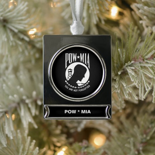 POW MIA: Amerikanische Militärhelden Gefangene des Banner-Ornament Silber (Baum)
