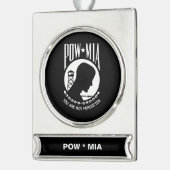 POW MIA: Amerikanische Militärhelden Gefangene des Banner-Ornament Silber (Links)