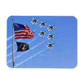 POW MIA Flag mit altem Glanz und den Donnervögeln Magnet (Horizontal)