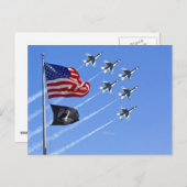 POW MIA Flag mit altem Glanz und den Donnervögeln Postkarte (Vorne/Hinten)