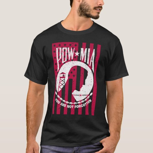 POW/MIA Flag: Never Forgotten: T-Shirt (Vorderseite)