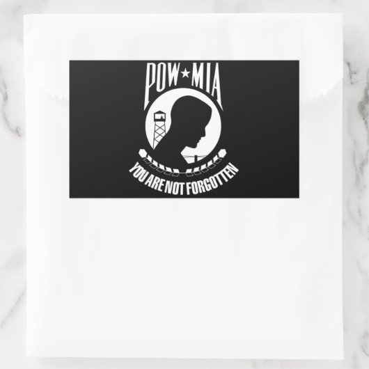 POW MIA-Flag Rechteckiger Aufkleber (Tasche)
