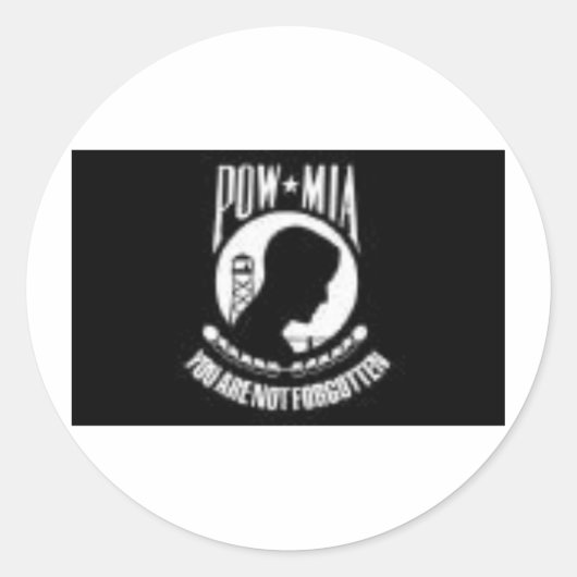 POW-MIA FLAG RUNDER AUFKLEBER (Vorderseite)