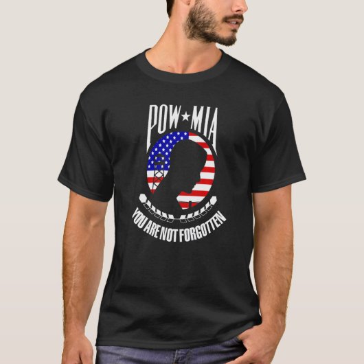 Pow Mia Flag Sie nicht vergessen T-Shirt (Vorderseite)