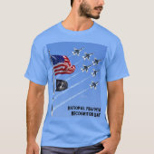 POW MIA Flag, USA Flag & The Thunderbird T-Shirt (Vorderseite)