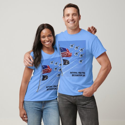 POW MIA Flag, USA Flag & The Thunderbird T-Shirt (Unisex)