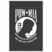 POW-MIA-Flagge: Vermisste Soldaten des Vietnamkrie Aufkleber (Vorderseite)