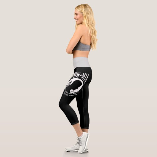 POW-MIA-Flagge: Vermisste Soldaten des Vietnamkrie Capri Leggings (Links)