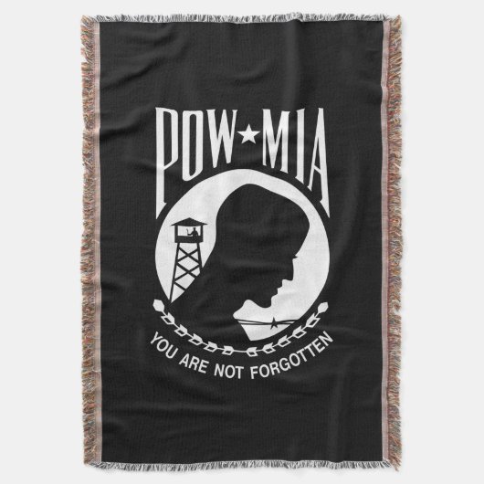 POW-MIA-Flagge: Vermisste Soldaten des Vietnamkrie Decke (Vorderseite Vertikal)