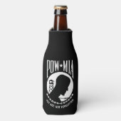 POW-MIA-Flagge: Vermisste Soldaten des Vietnamkrie Flaschenkühler (Flaschenvorderseite)