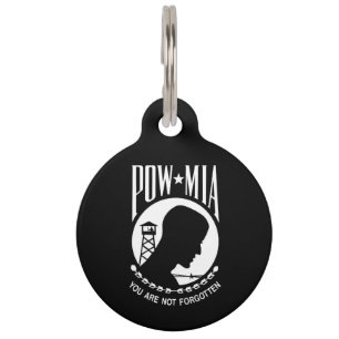 POW-MIA-Flagge: Vermisste Soldaten des Vietnamkrie Haustiermarke