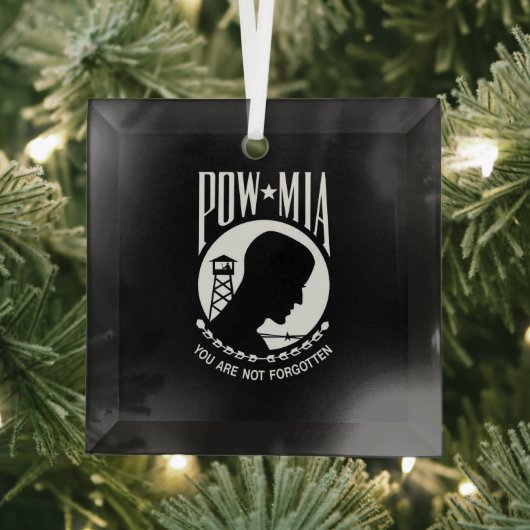 POW-MIA-Flagge: Vermisste Soldaten des Vietnamkrie Ornament Aus Glas (Insitu)