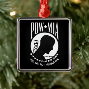 POW MIA-Flagge: Vermisste Soldaten des Vietnamkrie Ornament Aus Metall