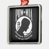 POW-MIA-Flagge: Vermisste Soldaten des Vietnamkrie Ornament Aus Metall (Links)