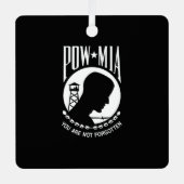 POW-MIA-Flagge: Vermisste Soldaten des Vietnamkrie Ornament Aus Metall (Vorderseite)