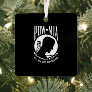 POW-MIA-Flagge: Vermisste Soldaten des Vietnamkrie Ornament Aus Metall