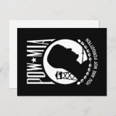 POW-MIA-Flagge: Vermisste Soldaten des Vietnamkrie Postkarte (Vorne/Hinten)