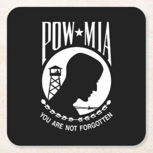 POW-MIA-Flagge: Vermisste Soldaten des Vietnamkrie Rechteckiger Pappuntersetzer