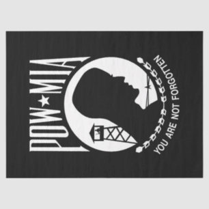 POW-MIA-Flagge: Vermisste Soldaten des Vietnamkrie Seidenpapier