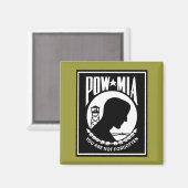 POW/MIA-Logo - Rechteck Magnet (Vorderseite/Rückseite)