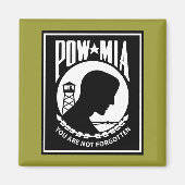 POW/MIA-Logo - Rechteck Magnet (Vorne)