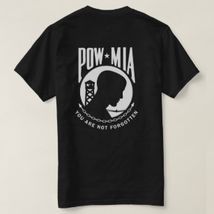 POW MIA Mens Black T - Shirt 2