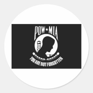 POW MIA RUNDER AUFKLEBER
