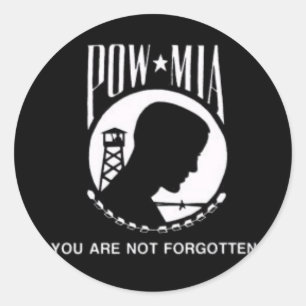 POW MIA RUNDER AUFKLEBER