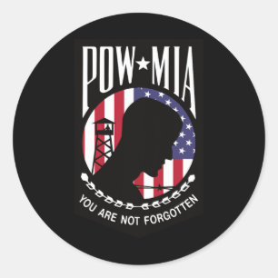Pow Mia USA-Flagge Ihr Werdet Nicht Vergessen Runder Aufkleber