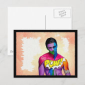 POW! - Originalgemälde Postkarte (Vorne/Hinten)