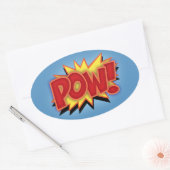 Pow! Ovaler Aufkleber (Umschlag)