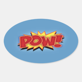 Pow! Ovaler Aufkleber