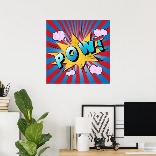 Pow Pop Art Comic Typografie Poster (Heimbüro)