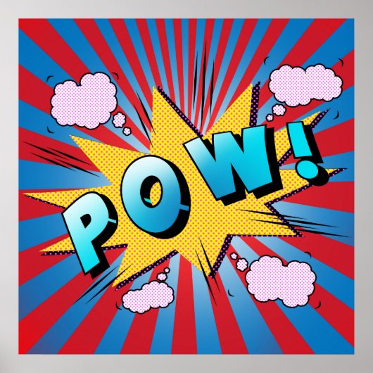Pow Pop Art Comic Typografie Poster (Vorne)