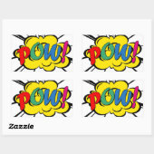 Pow! Rechteckiger Aufkleber (Blatt)