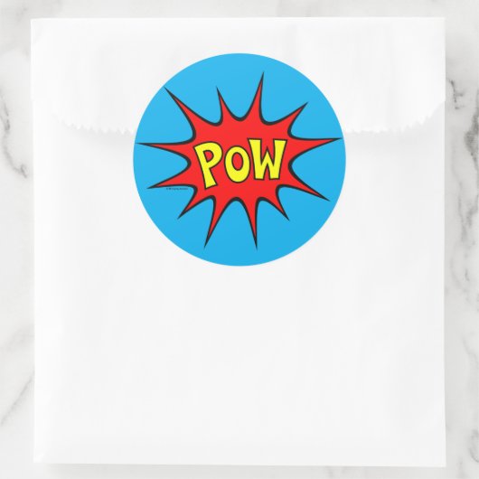 Pow! Runder Aufkleber (Tasche)