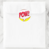 Pow! Runder Aufkleber (Tasche)