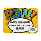 POW Save the Date SpaßModerne Farben Magnet (Horizontal)