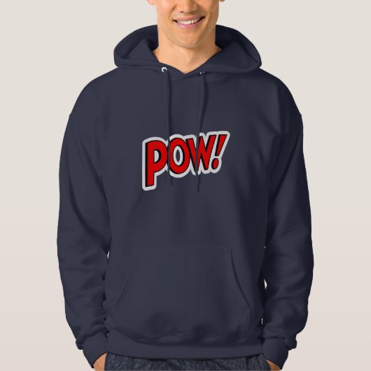 POW! Screwball Graphics Navy Blau Hoodie (Vorderseite)