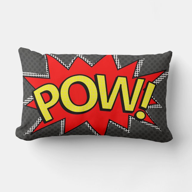 POW! - Superhero Comic Book Buble - Custom BG Lendenkissen (Vorderseite)